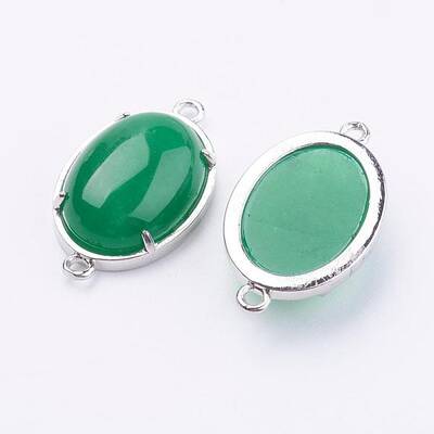 Brass Natural Jade Links connectors