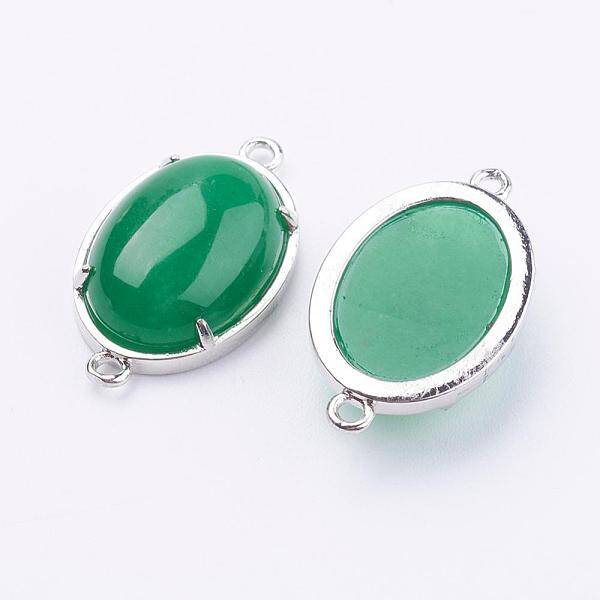 Brass Natural Jade Links connectors