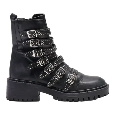 ZARA Biker Boots Black Synthetic Womens UK 6