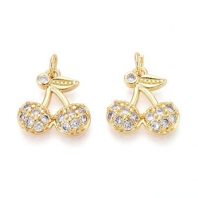 Brass Micro Pave Cubic Zirconia Pendants