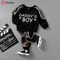 PatPat 2pcs Baby Boy Casual Style Camouflage Set
