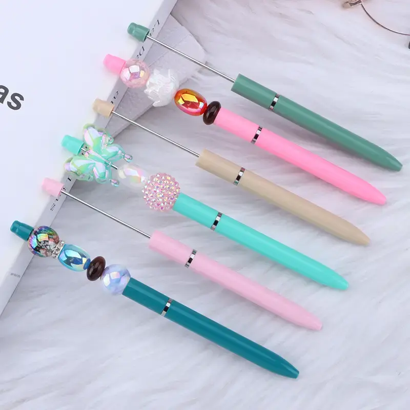 7 Pens 1W (Non-Refillable) Beadable Pens WHOLESALE BULK Beaded Ballpoint Pen 1.0mm Medium DIY with beads and focals Ships fro...