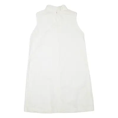 Womens Shift Dress White Sleeveless Short M