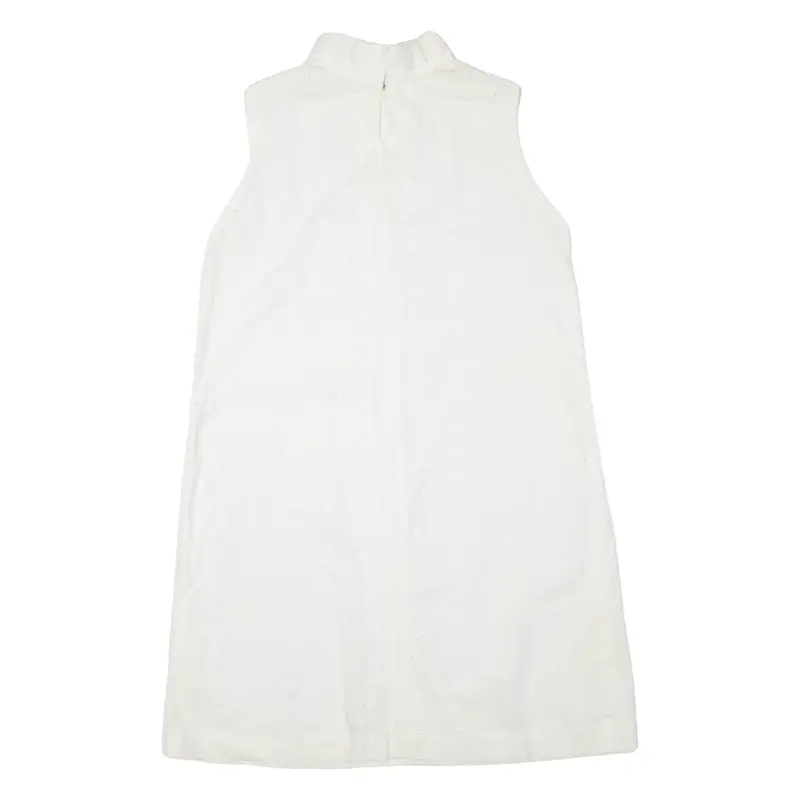 Womens Shift Dress White Sleeveless Short M