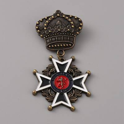 Crown & Cross Zinc Alloy Pendant Lapel Pin