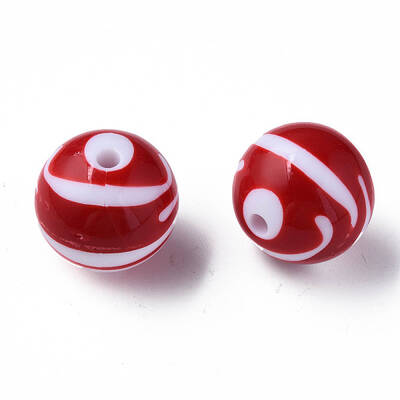 Opaque Striped Acrylic Beads