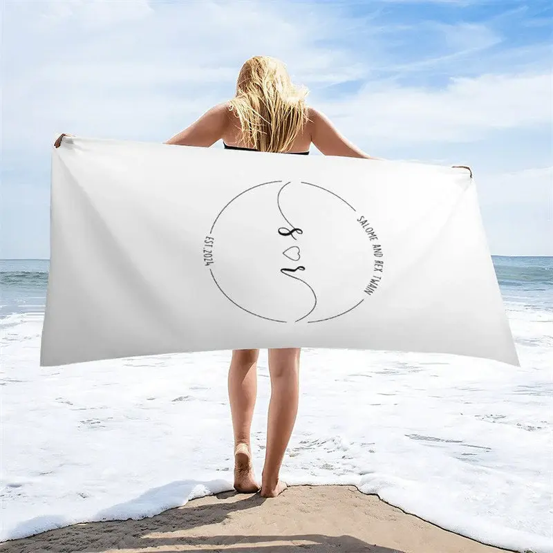 Solid Color Custom Name Couple Beach Towel for Summer - Aperturee