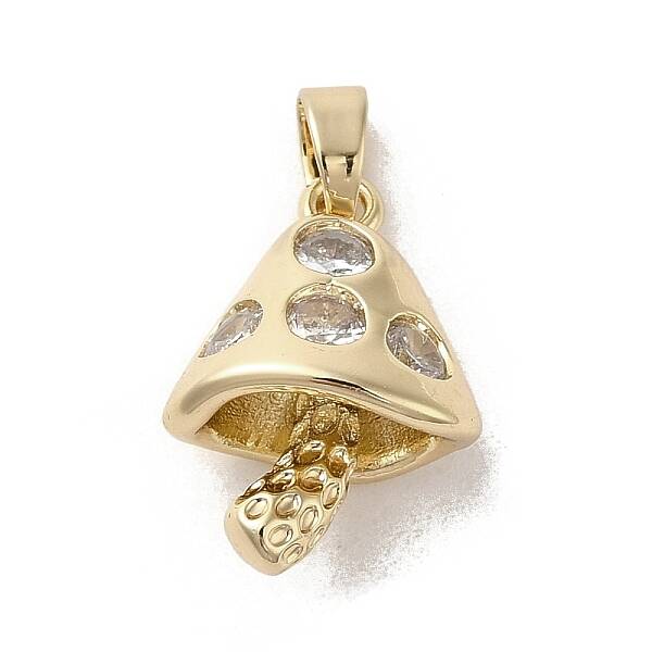 Brass Micro Pave Clear Cubic Zirconia Pendants