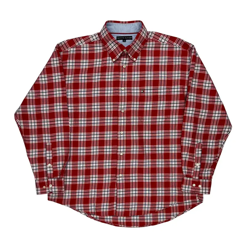 Tommy Hilfiger Checked Shirt - XL Red Cotton