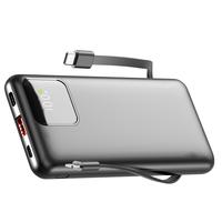 10000mAh Power Bank with Built-in Cords, 22.5W Fast Charging, Slim Travel Battery Pack for iPhone, Android, S...