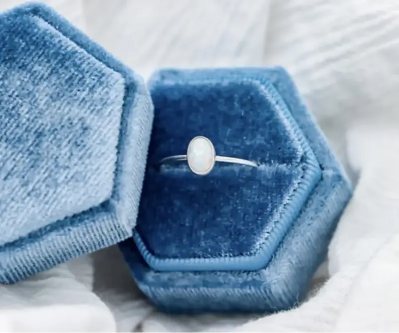 white opal ring - handmade - fashion jewelry - everyday wear