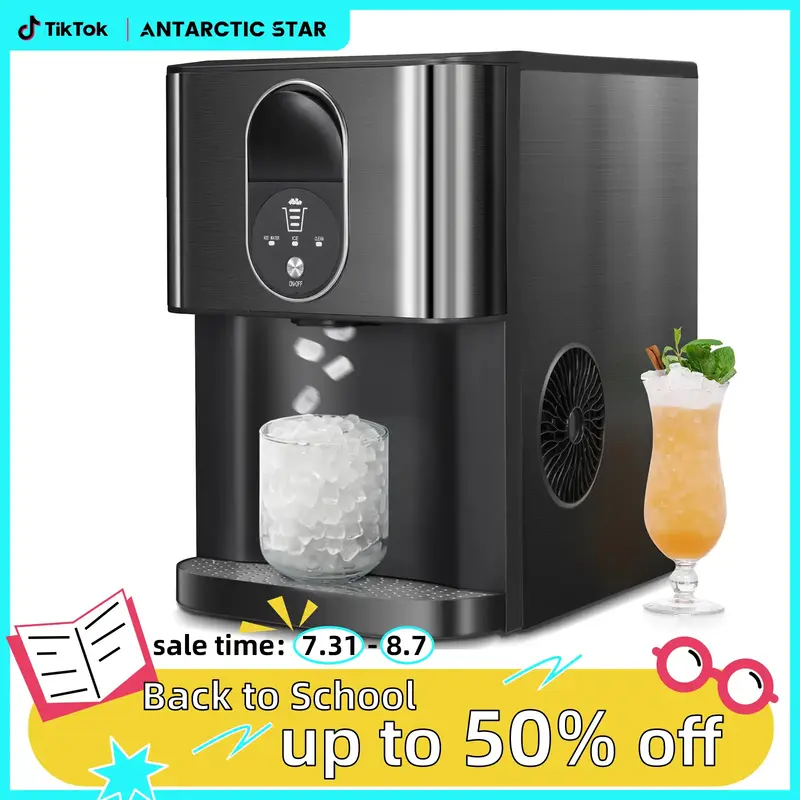 【Back to School】Antarctic Star Nugget Ice Maker,44 Lbs/24H,Countertop Ice Maker with Soft Chewable Ice,OneClick Operation...