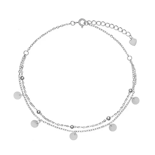 Again jewelry Double silver anklet AJNH0002