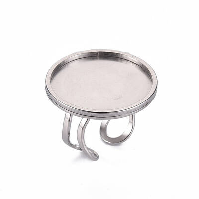 Tarnish Resistant 201 Stainless Steel Cuff Pad Ring Settings