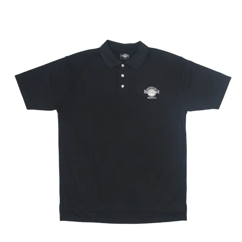 HARD ROCK CAFE Munich Polo Shirt Black Short Sleeve Mens M