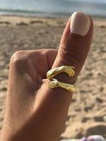 Fashion Hand Design Cuff Ring, Creative Design Hug Themed Cuff Ring, Fashion Hand Jewelry for Women & Men, Casual Jewelry Acc...