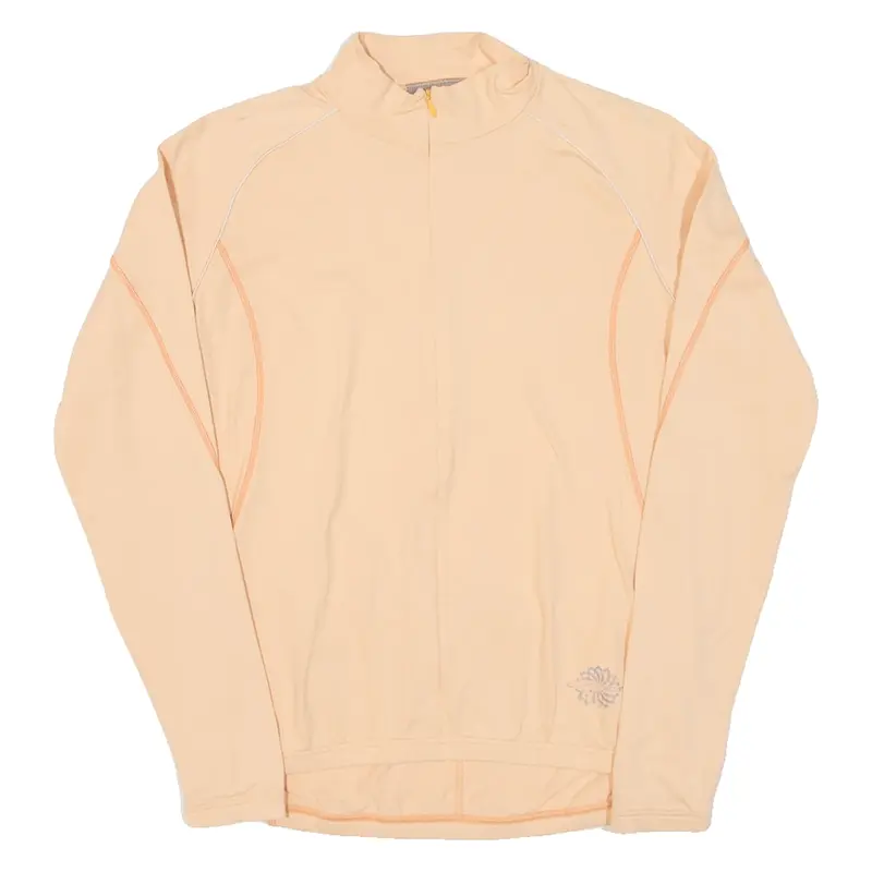 CRONICS Cycling Womens Jersey Orange Long Sleeve 1/2 Zip M