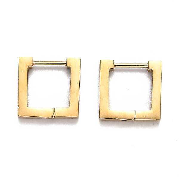 304 Stainless Steel Square Huggie Hoop Earrings
