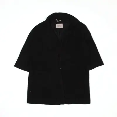 MAX & CO Wool Blend Coat Black Relaxed Knit Womens M