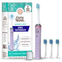 GuruNanda Lavender Pressure Sensor Sonic Electric Toothbrush - Rechargeable with 5 Modes, Memory Function, 2-Min Smart Timer ...