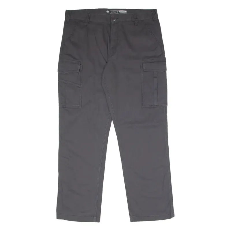 CARHARTT Cargo Workwear Mens Canvas Trousers Grey Relaxed Straight W38 L32