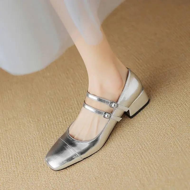 CHIKO Thea Square Toe Block Heels Mary Jane Shoes