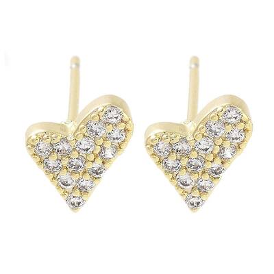 Brass Micro Pave Clear Cubic Zirconia Studs Earring for Women