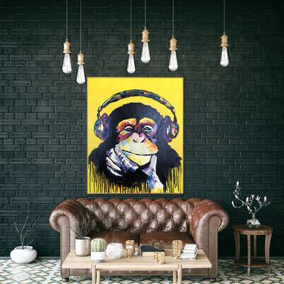 Abstract Colorful Monkey Paintings on Canvas Original Animal Art Textured Impasto Oil Painting Colorful Painting | YOUR VIBE