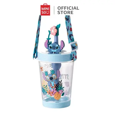 [Back to school] Disney Lilo and Stitch Series Straw Cup Stitch 18oz, Cups with straws and braces,Detachable Portable Drinkin...