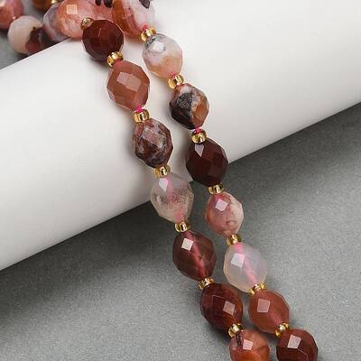 Natural Cherry Blossom Agate Beads Strands