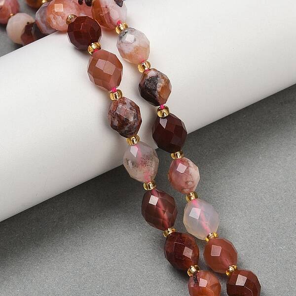 Natural Cherry Blossom Agate Beads Strands