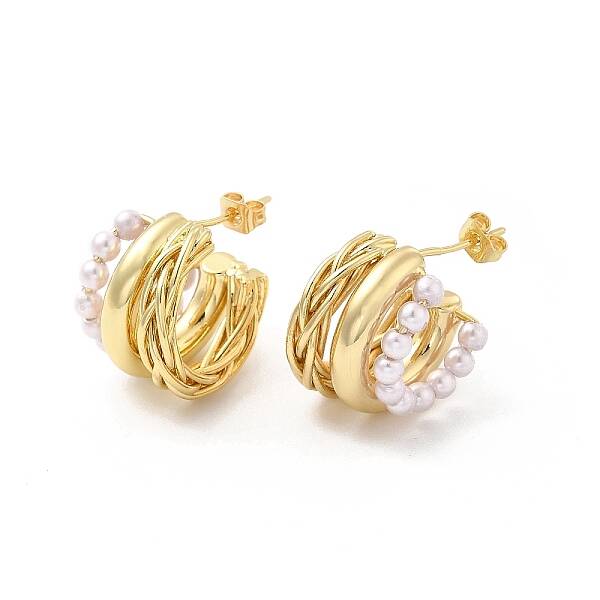 Brass Thick Arch Stud Earring