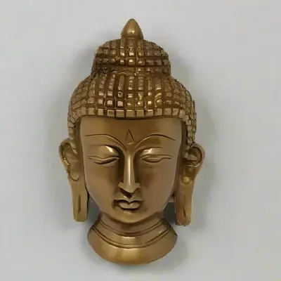 Buddha Solid Brass Mask  Wall Hanging 5.5