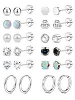Elegant Rhinestone Decorated Earrings Set, Stainless Steel Piercing Jewelry for Women & Men, Trendy All-match & Exquisite Jew...