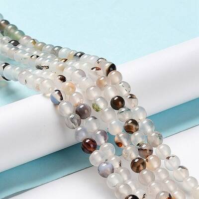 Natural Dendritic Agate Beads Strands