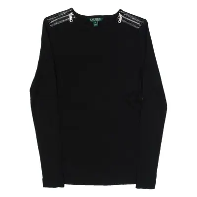 LAUREN RALPH LAUREN Womens Top Black Long Sleeve XS