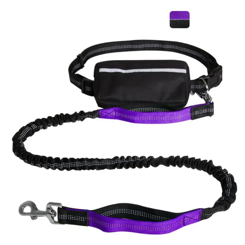 Pet Sports Collar Leash With Waist Pack, 1 Set Pet Neck Harnesses With Reflective Straps, Outdoor Running Accessories For Dog...