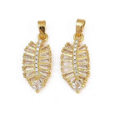 Rack Plating Brass Clear Cubic Zirconia Pendants