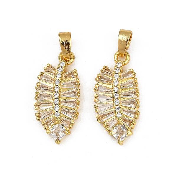 Rack Plating Brass Clear Cubic Zirconia Pendants