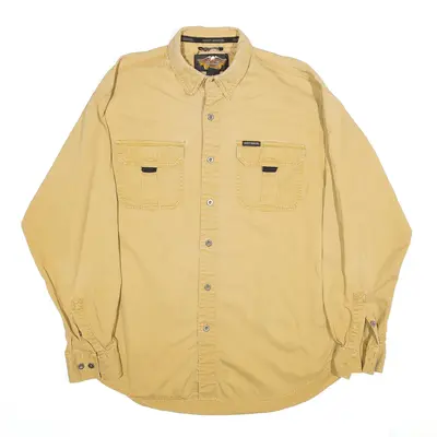 HARLEY DAVIDSON Plain Shirt Beige Long Sleeve Mens L