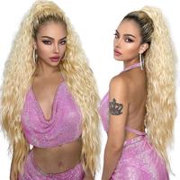 REECHO 34 Inch Extra Long Drawstring Pony Tails Hair Extension Flurry Wavy Ponytails Soft Upgraded Synthetic Fiber Fake  Hair...