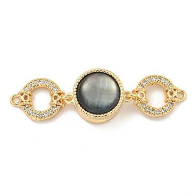 Rack Plating Brass Micro Pave Cubic Zirconia Magnetic Clasps with Loops and Resin