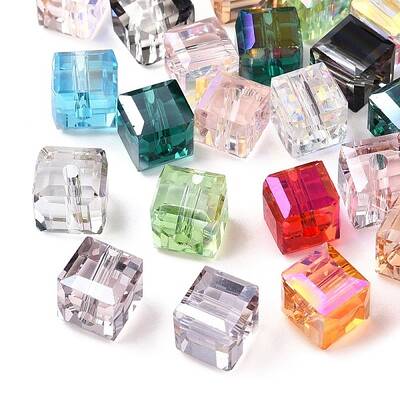 Faceted Transparent Glass Beads