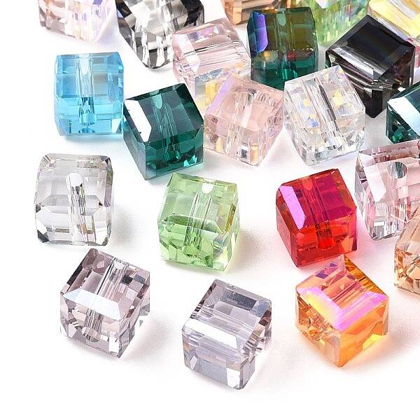 Faceted Transparent Glass Beads