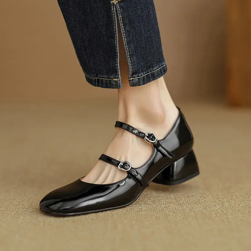 CHIKO Elle Square Toe Block Heels Mary Jane Shoes