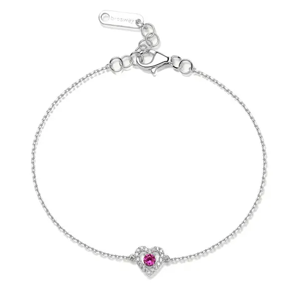 Brosway Silver heart bracelet with zirconia Passion Ruby Fancy FPR129