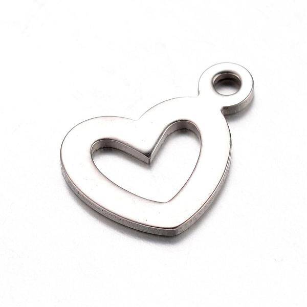 Tarnish Resistant 201 Stainless Steel Open Heart Charms