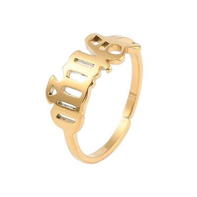 Ion Plating(IP) 304 Stainless Steel Constellation Open Cuff Ring for Women