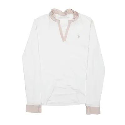 US POLO ASSOCIATION Polo Shirt White Long Sleeve Womens L