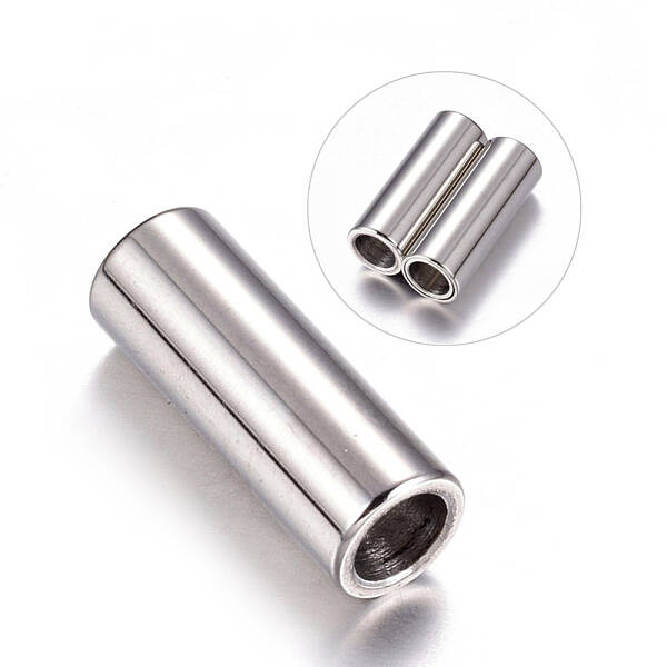 Tarnish Resistant 304 Stainless Steel Magnetic Clasps with Glue-in Ends